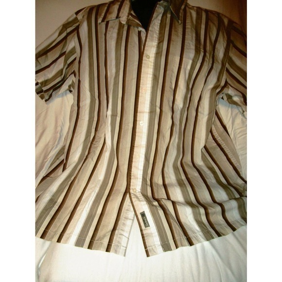 Chaps X Large Striped Shirt Button up short Sleeve shirt - Picture 4 of 8